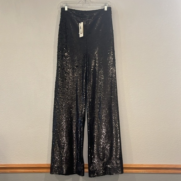 NWT Ted Baker Milleit matte sequin high rise wide leg trouser evening pants 8 - Picture 3 of 14